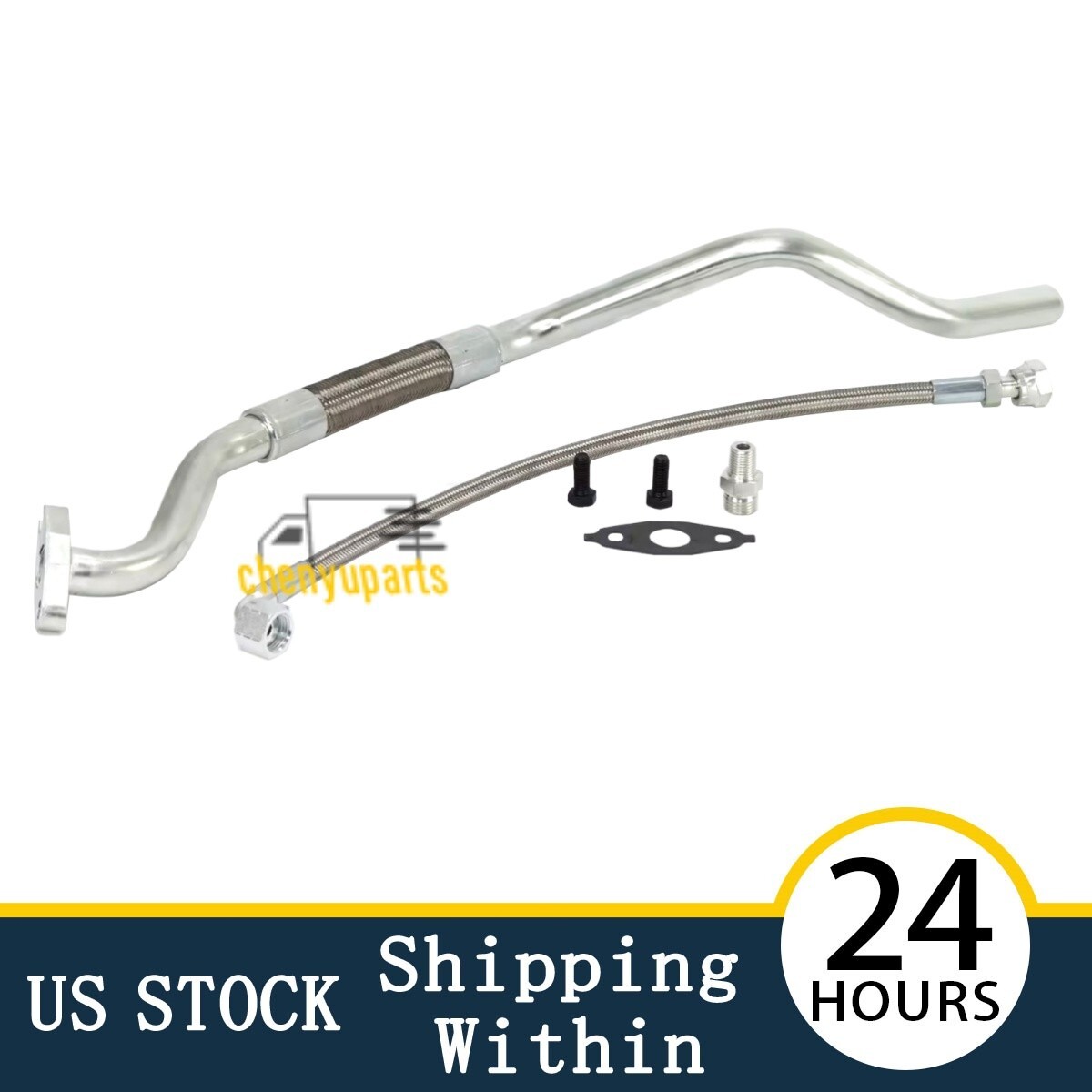 New Cummins ISX CM570 Turbocharger Feed And Drain Line Oil Pipe Kit  w/Connector