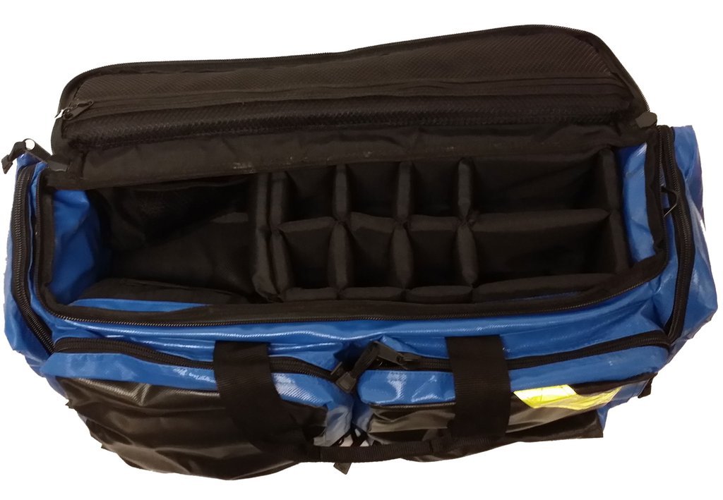 LINE2design Oxygen Bag - EMS EMT Deluxe Impervious O2 Bags with Straps - Blue