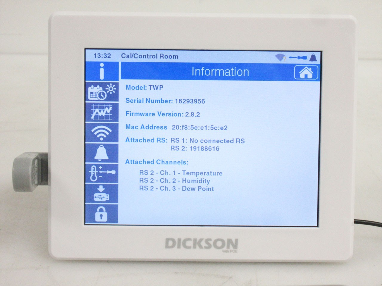 DICKSON TWP DICKSONONE TOUCHSCREEN TEMPERATURE/HUMIDITY DATA LOGGER & RTRH PROBE