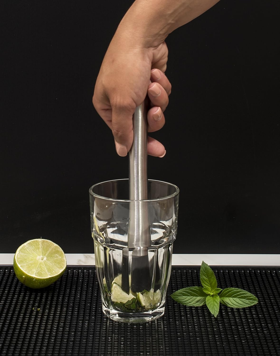 HIC Kitchen Bar Muddler, Stainless Steel, BPA Free Steel