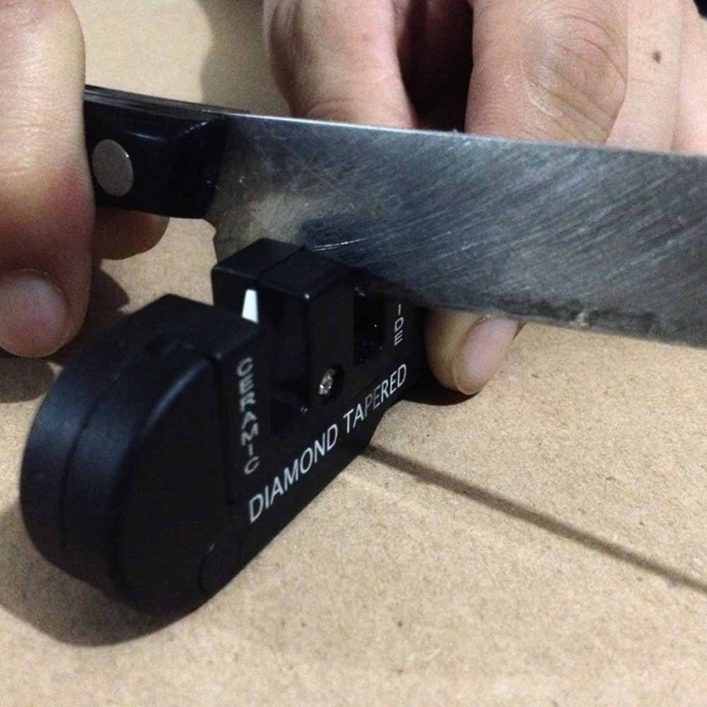 Outdoor Pocket EDC Folding Ceramic Carbide Diamond Tapered Knife Sharpener Fine