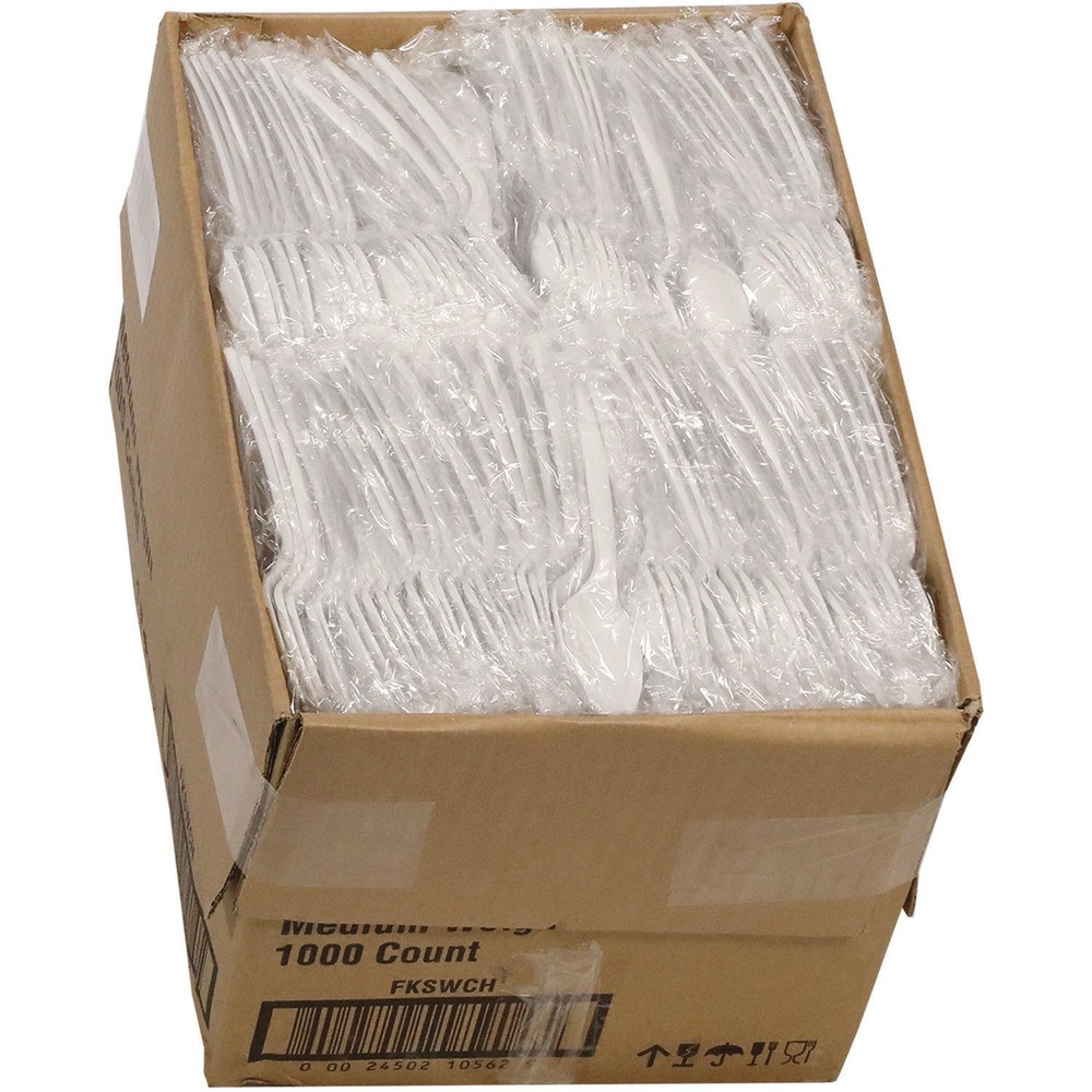 Pactiv Corp. FKSWCH Plastic Spoon Wrapped Fieldware Cutlery - Wht (1000/CT) New