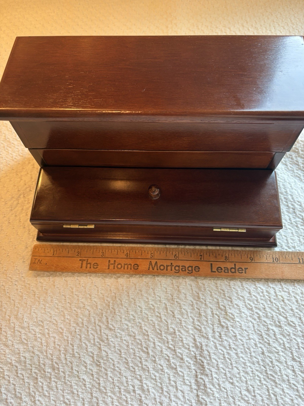 The Bombay Company Letter Desk Organizer Solid Wood Mahogany Hinged Vintage