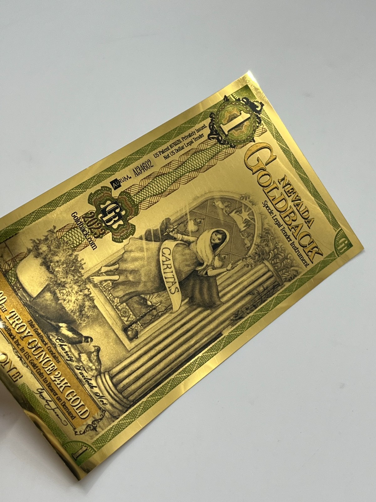 2023 One Nevada Gold Back 1/1000th Troy Ounce 24k Gold