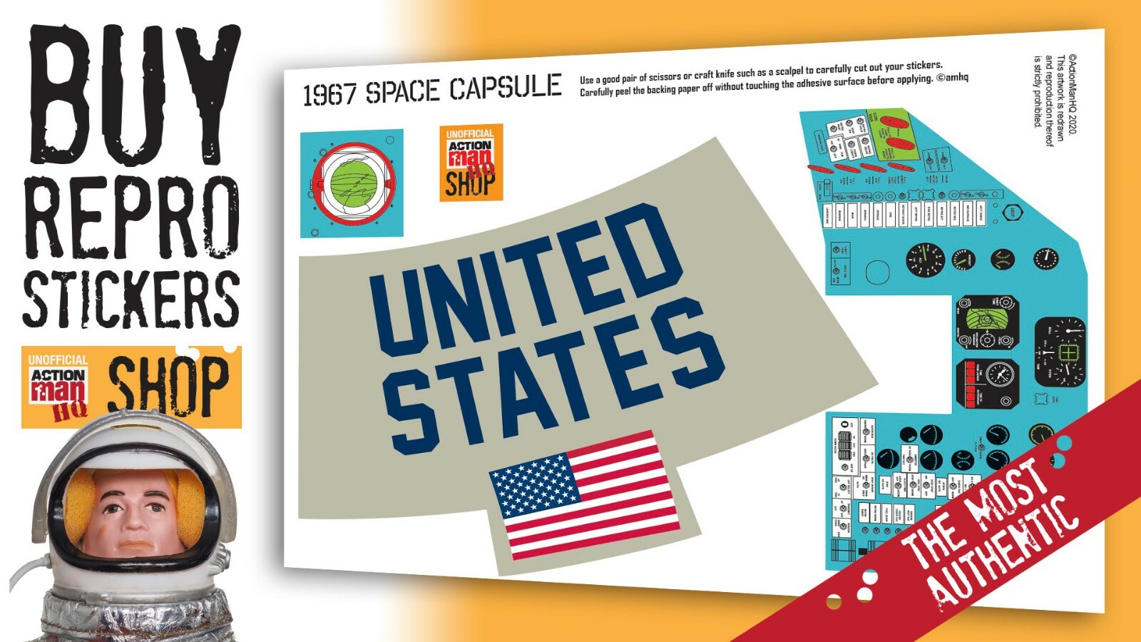 Action Man / GI Joe Space Capsule Stickers