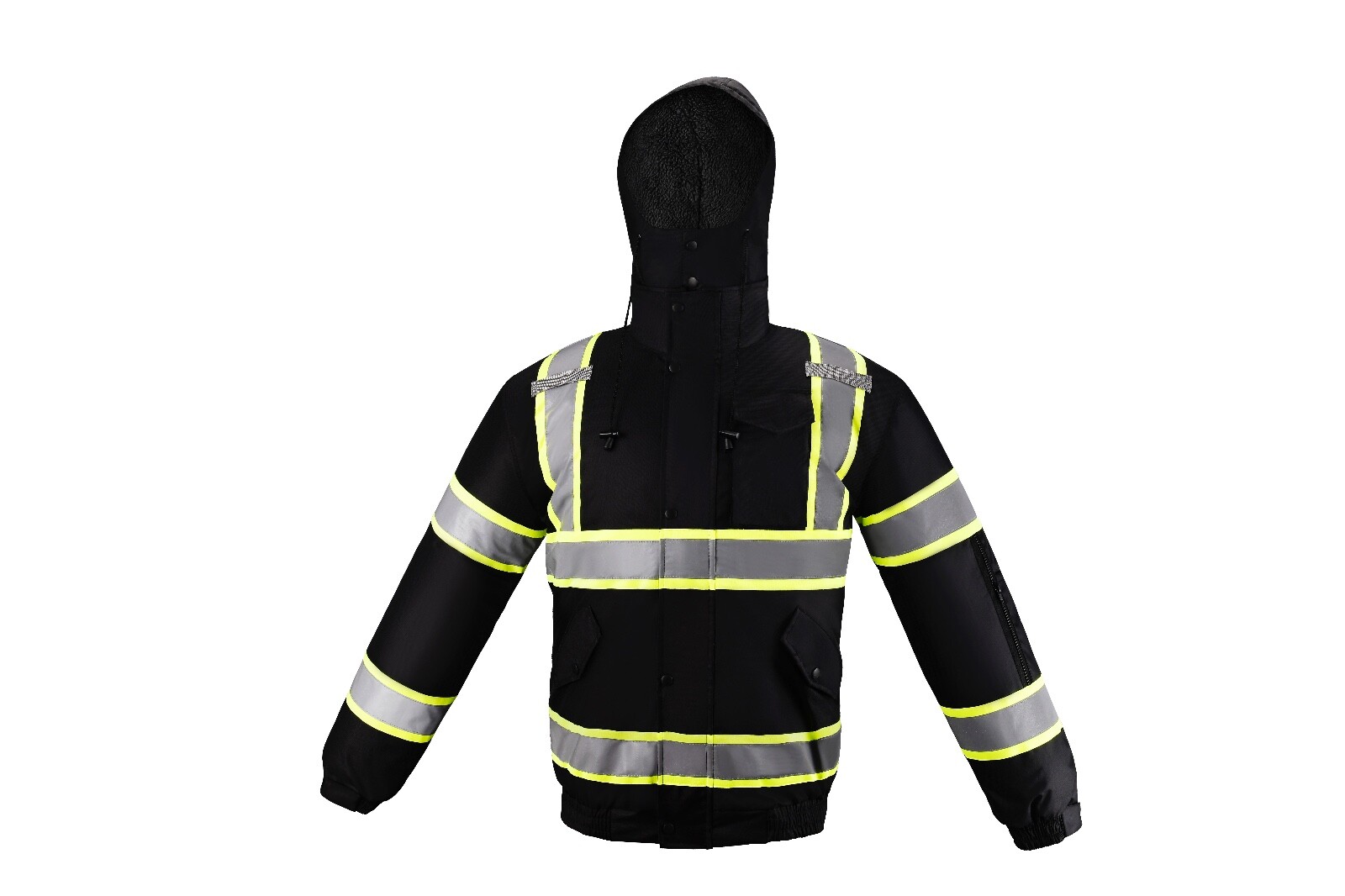 Class 3 Reflective Safety Bomber Jacket with sherpa liner