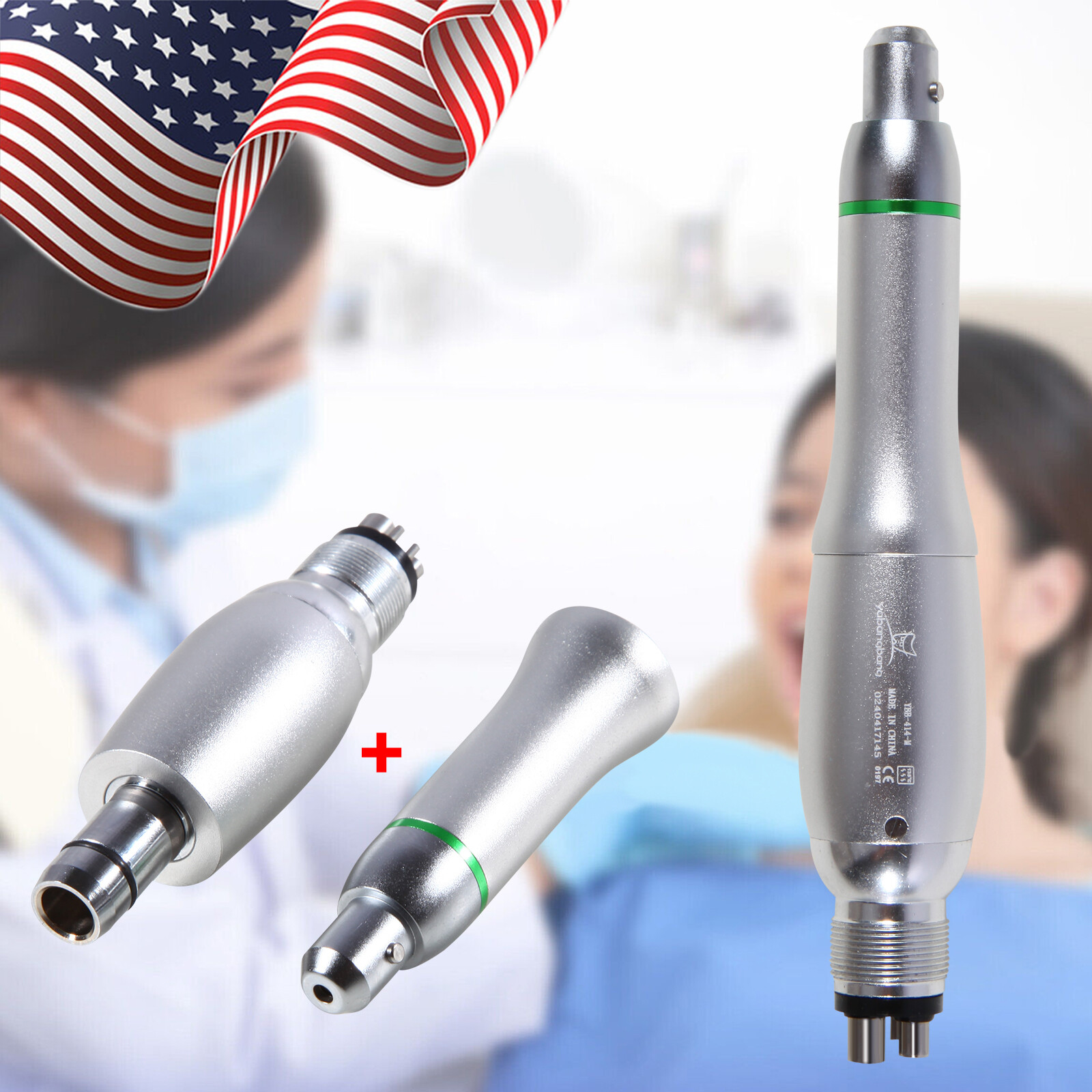 Dental Hygiene Prophy Handpiece Air Motor 4Holes 4:1 Nose Cone 360° Swivel USA