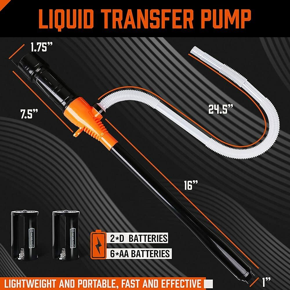 Deluxe Liquid Transfer Siphon Pump Battery Powered Gas Oil Water Fish Tank NEW