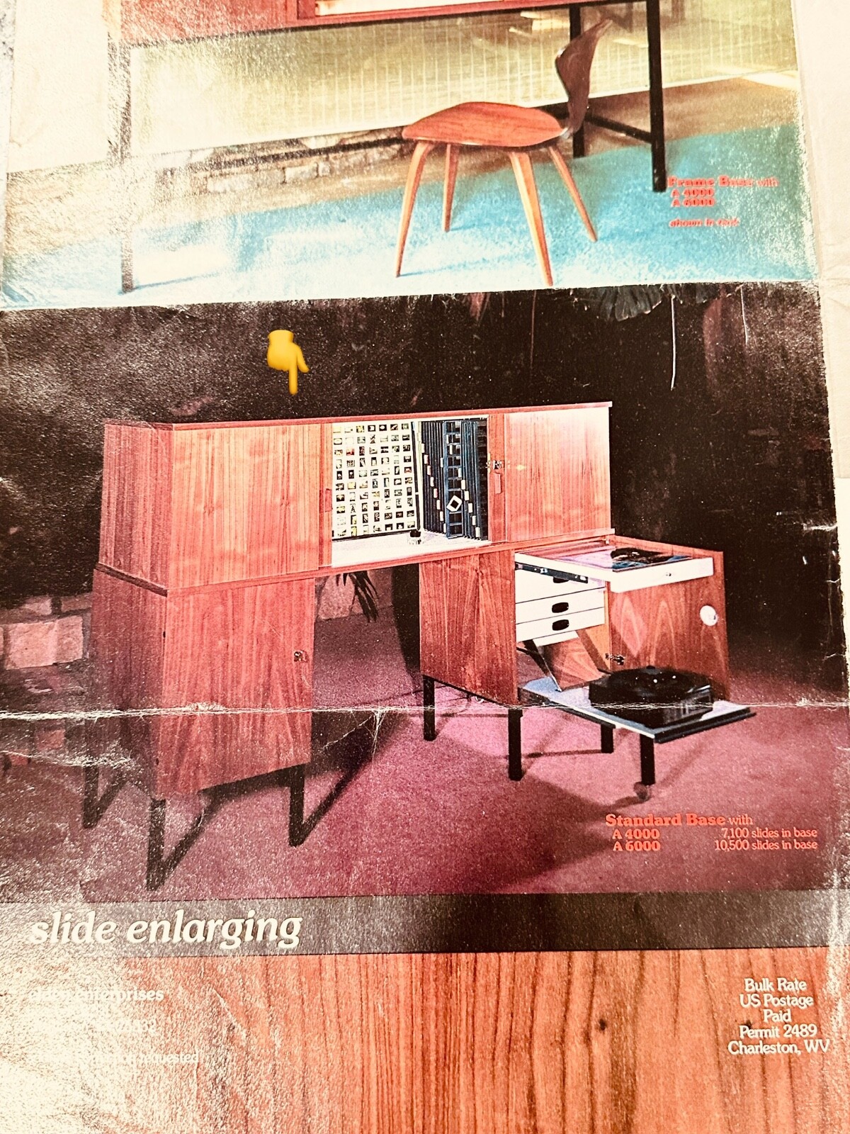 1970'S Commercial Slide Viewing Storage Cabinet Dieter Rams Style Walnut & Steel