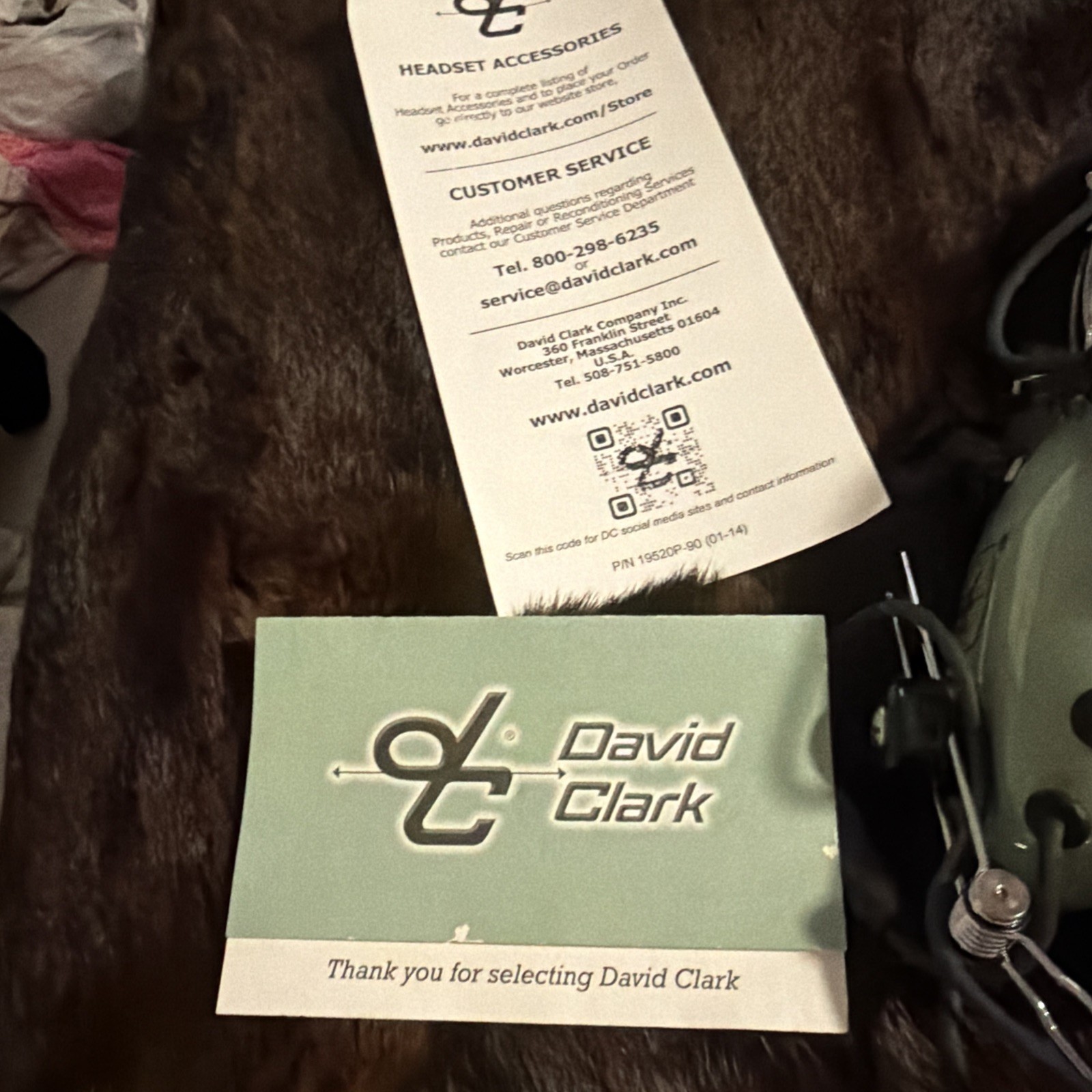 David Clark Aviation H10-76 Military Aviation Headset Headphones w/ Microphone