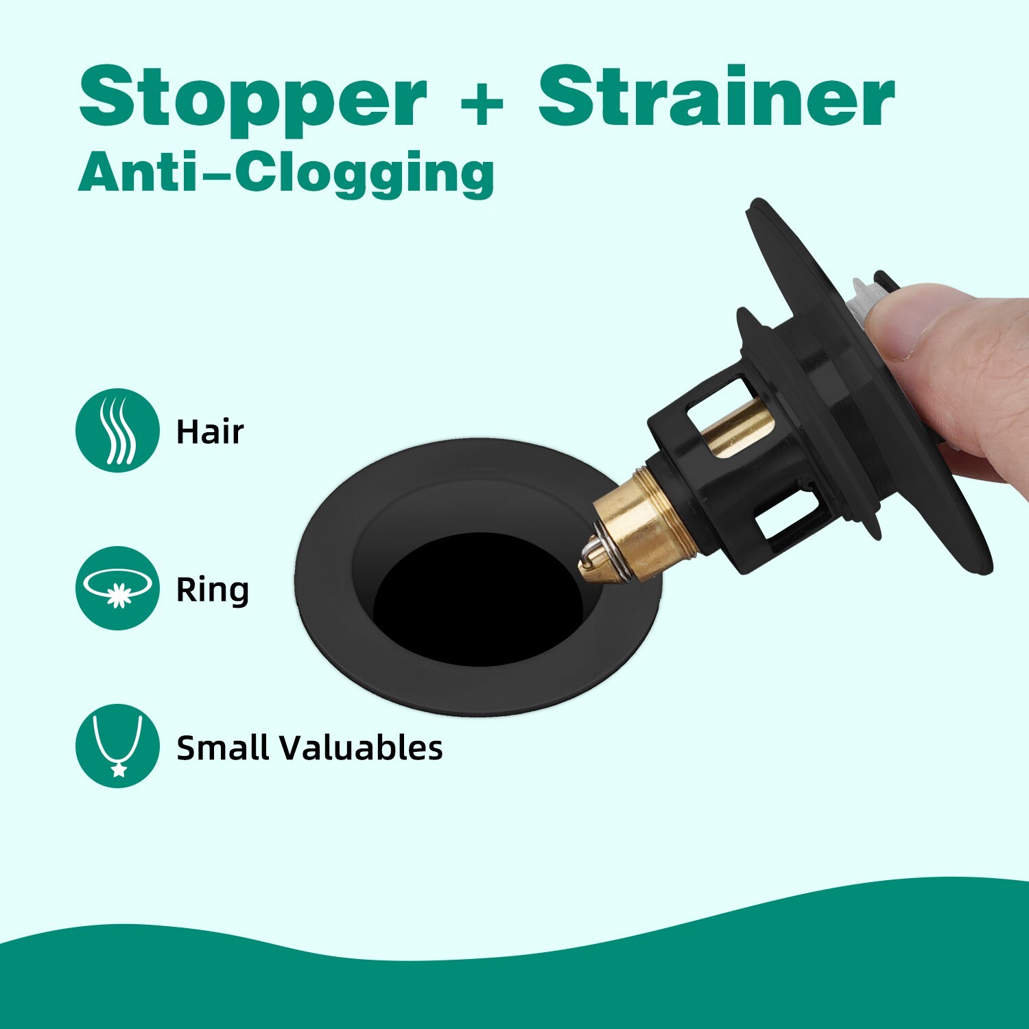 Universal Bathroom Sink Plug Stopper Pop-Up Drain Filter Wash Basin Core Bounce