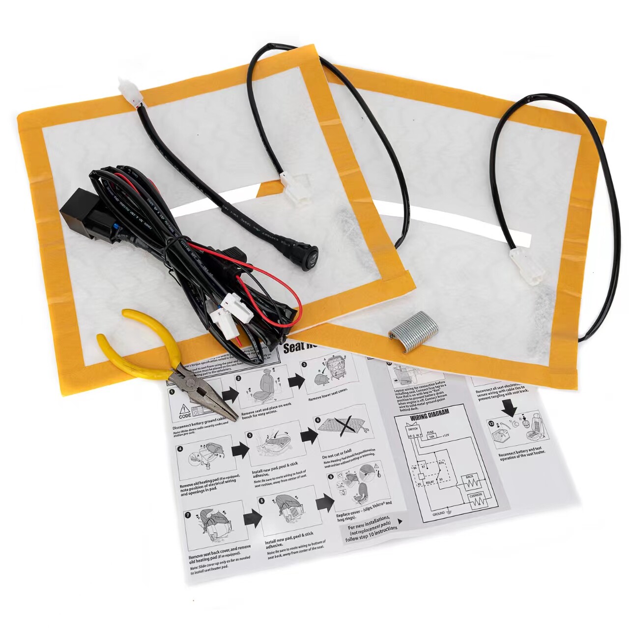 Universal Heated Seat Element Pad Kit Heater Power Warmer 628-040