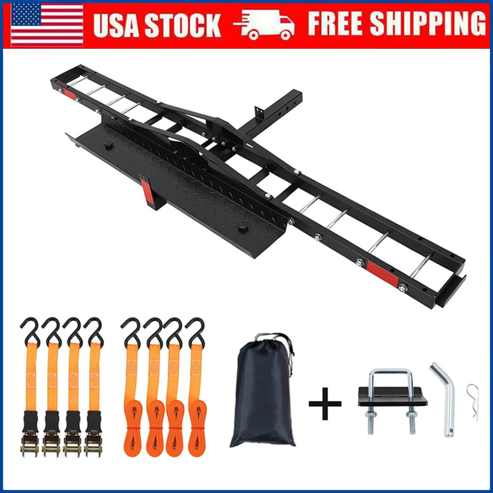 500 LBS Heavy Duty Motorcycle Hitch Carrier Universal Dirt Bike Rack with Ramp