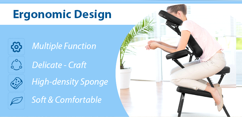 Massage Chair Portable Tattoo Chair Folding Height Adjustable 2 Inch Thick