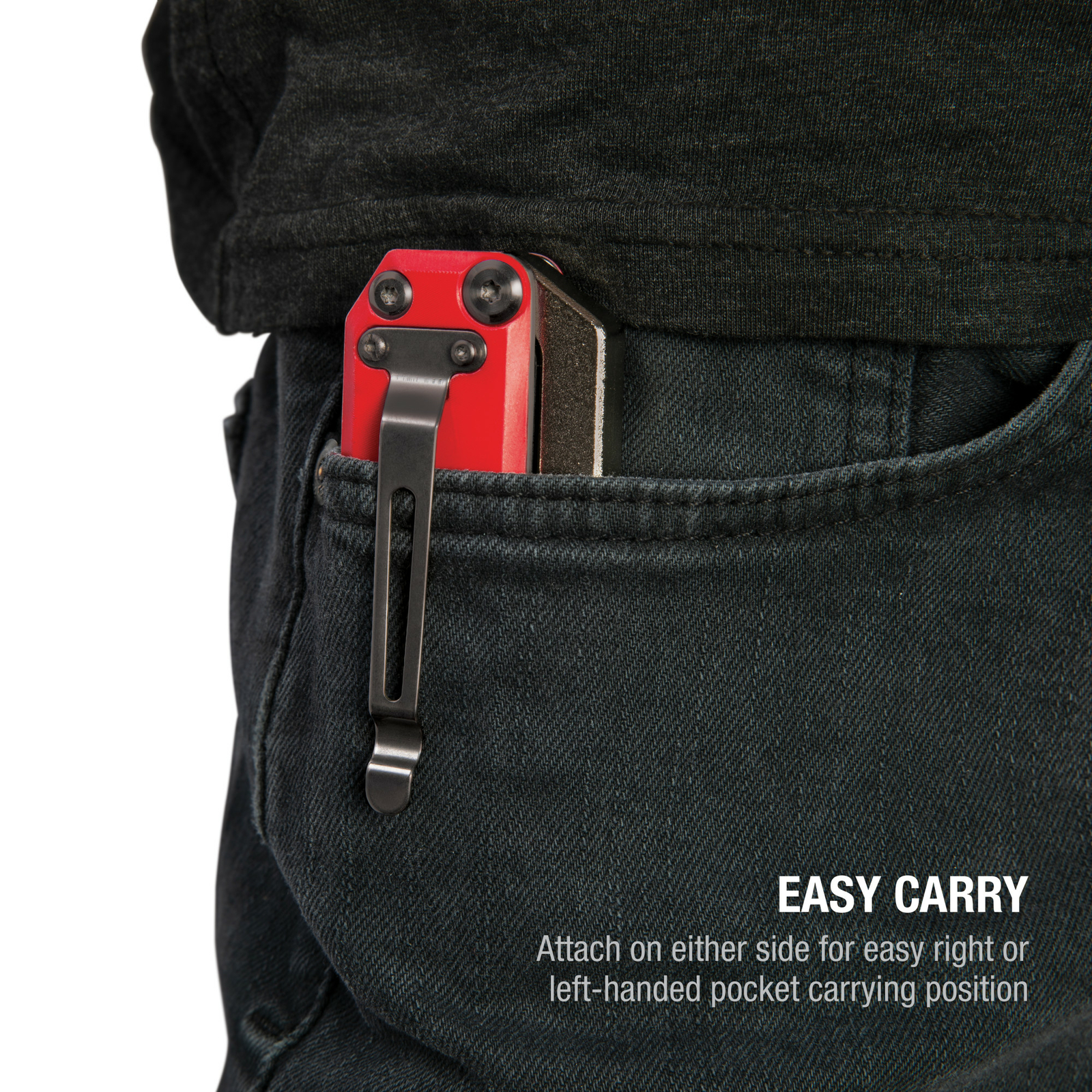 Steelman Folding Pocket Magnetic EDC Screwdriver with 8pc Bit Set, Red 60713