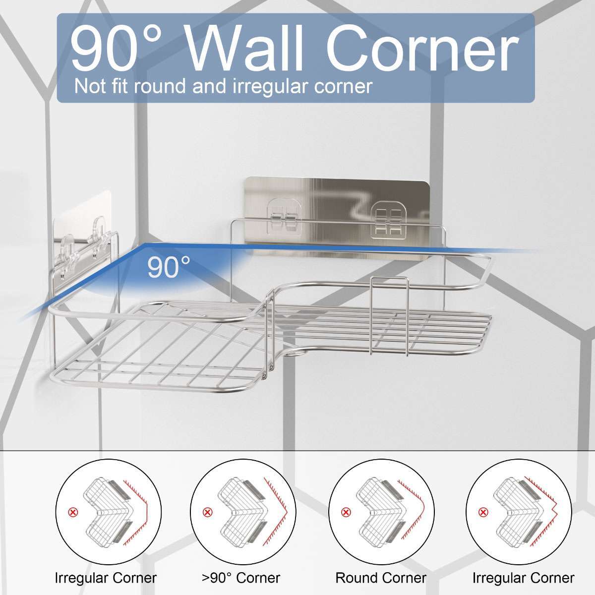 Shower Caddy Shelf Bathroom Corner Bath Storage Holder Organizer Triangular Rack