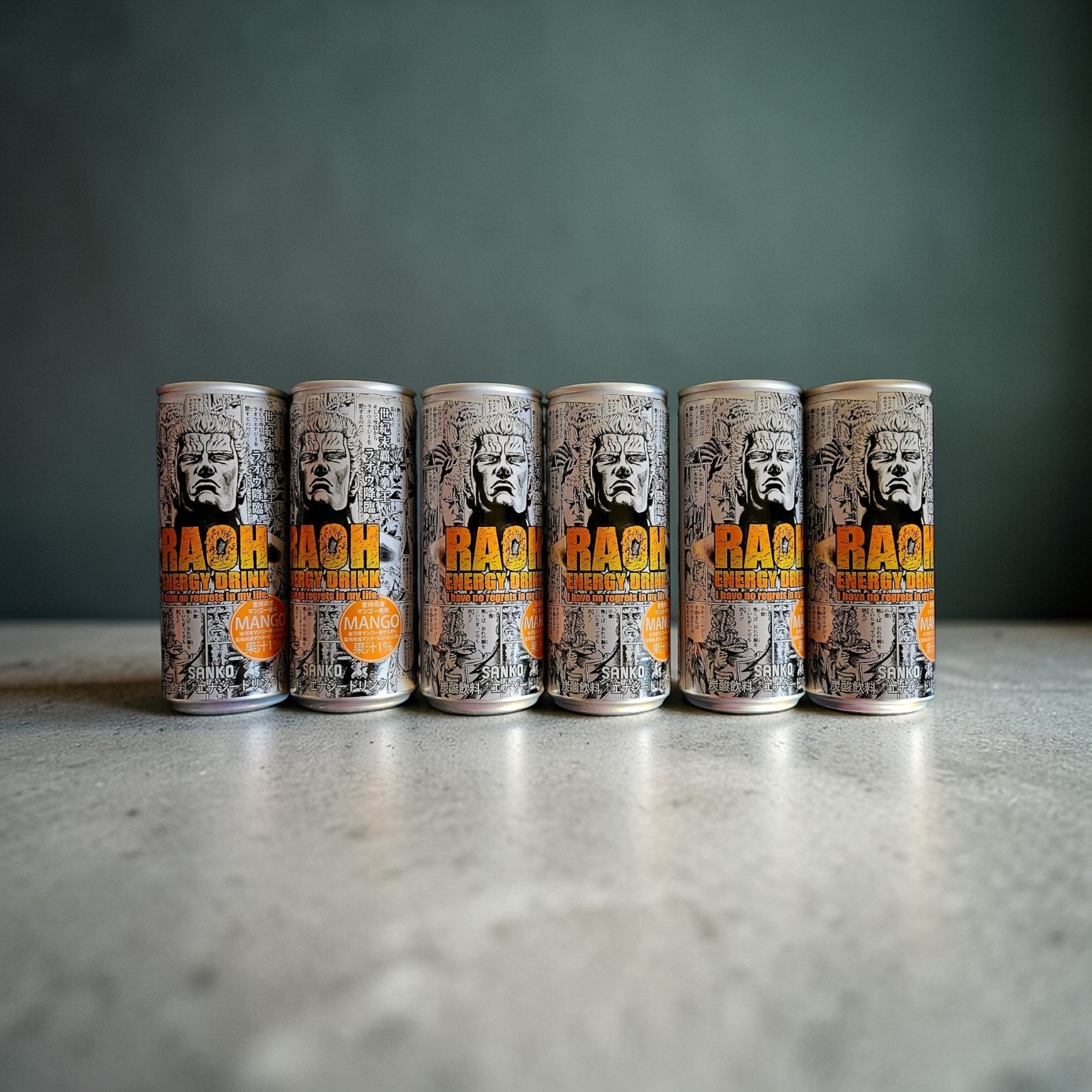 Sanko Raoh Energy Carbonated Drink Mango Flavor 8.3 fl oz - Six (6) Cans