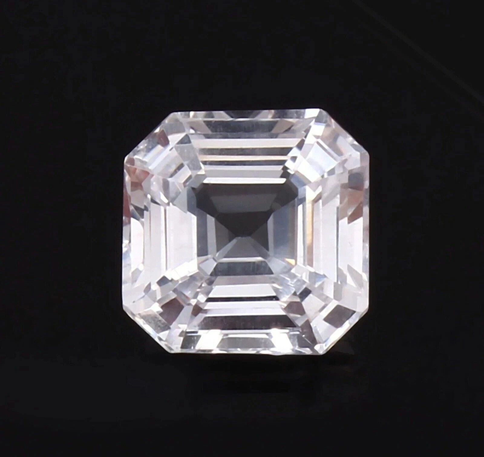 125 Ct AAA Natural White Sapphire Loose Asscher Cut Certified Flawless Gemstone