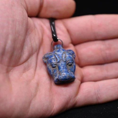 RARE ANCIENT EGYPTIAN ANTIQUE Amulet Goddess Sekhmet Made Lapis Lazuli Egypt BC