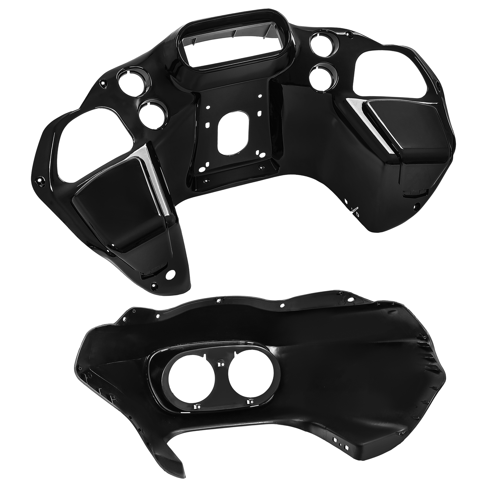 Vivid Black Front Inner Outer Headlight Fairing For Harley Road Glide FLTR 98-13