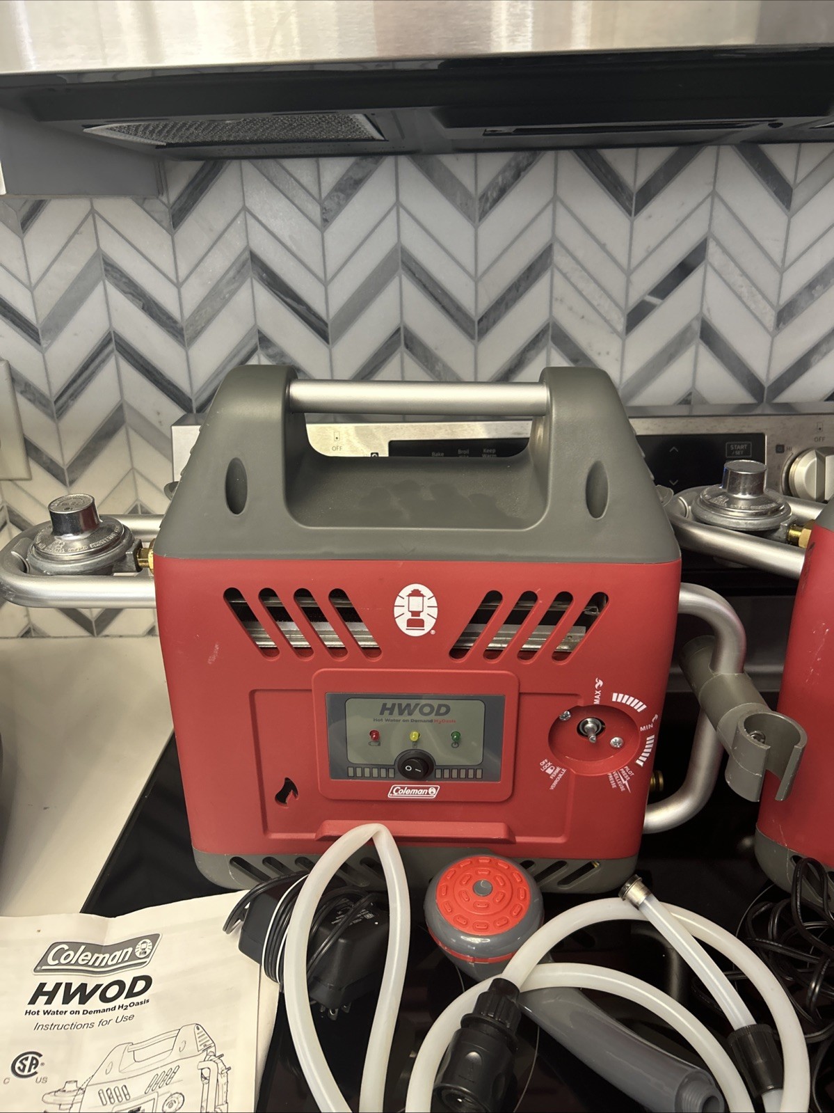 2 Coleman HWOD H2Oasis Portable Water Heater On-Demand Hot Water. Untested! Read