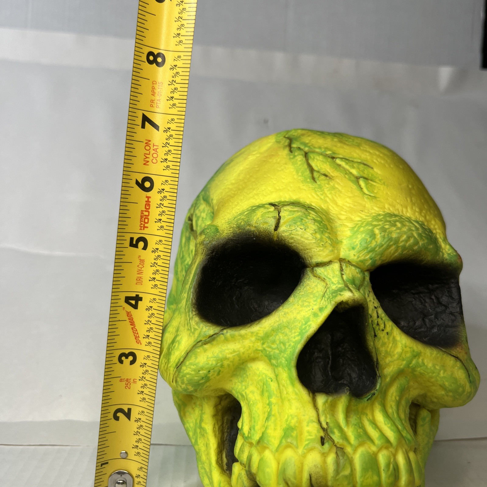 Rare Vintage Easter Unlimited Foam Skull Heads Halloween Prop Neon Green Yellow