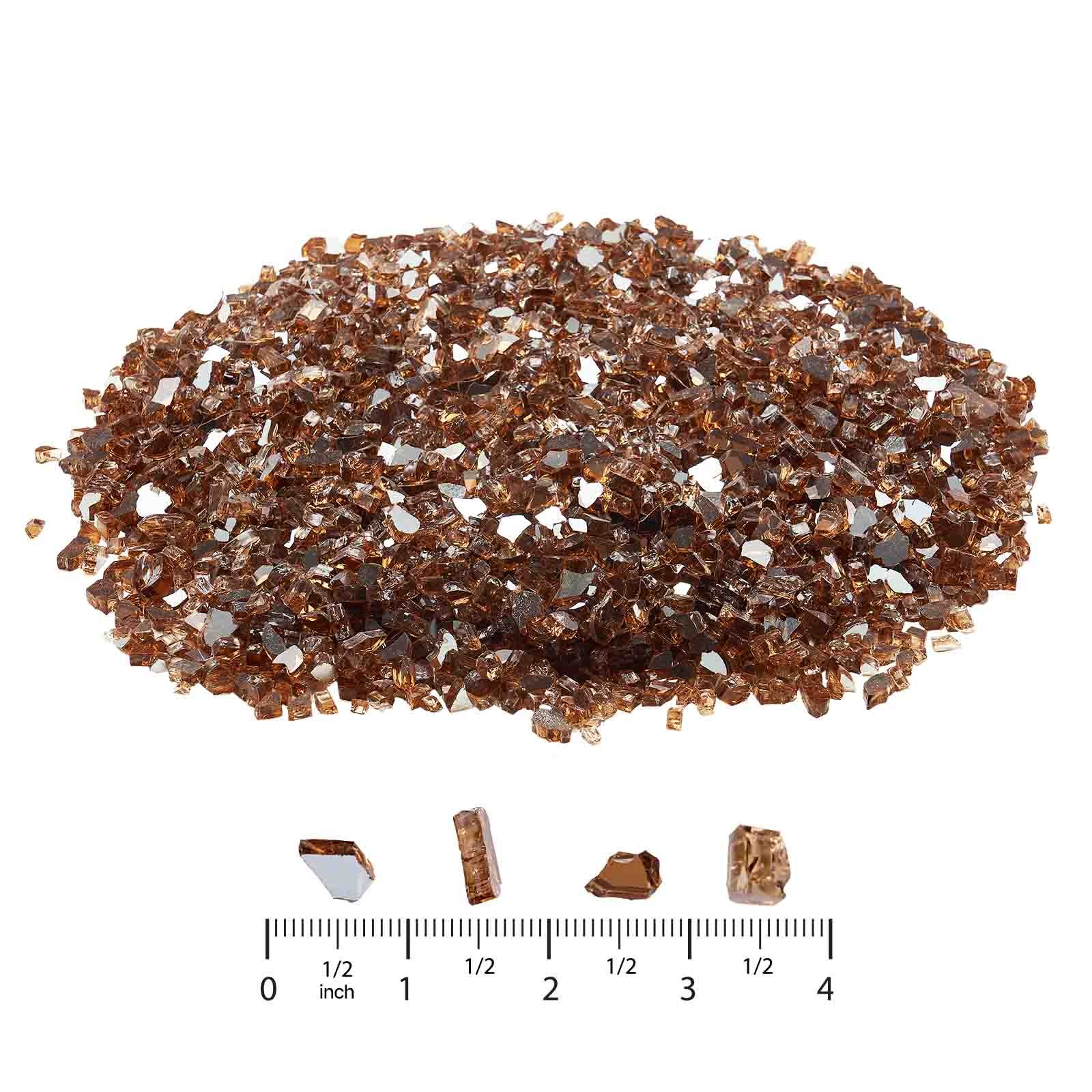 VEVOR 10 LBS Fire Glass 1/4-Inch Fireplace Glass Rocks for Fire Pit Table Copper