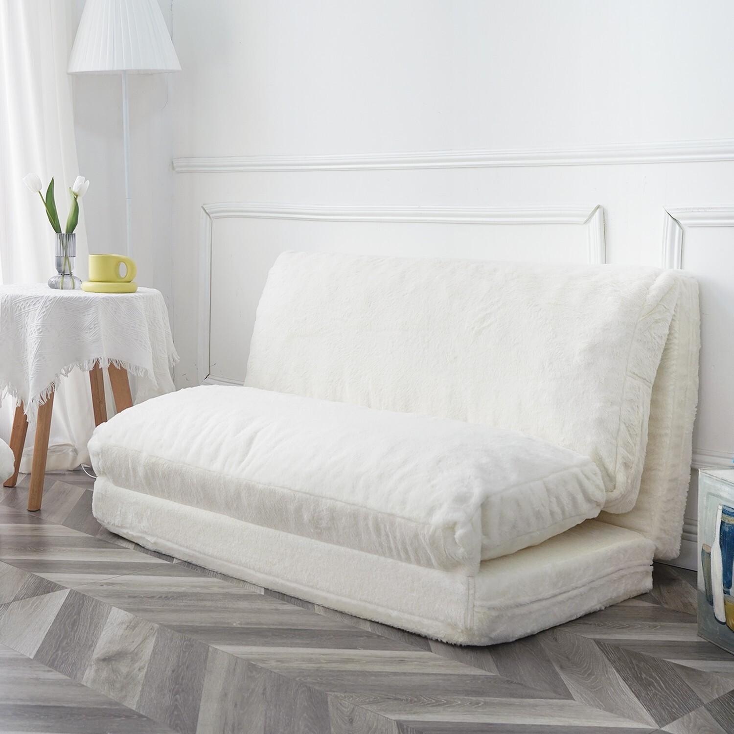 N&V Foam Foldable Sofa, Foam Filling Folding Sofa Bed, Bean Bag Floor Bed Sofa