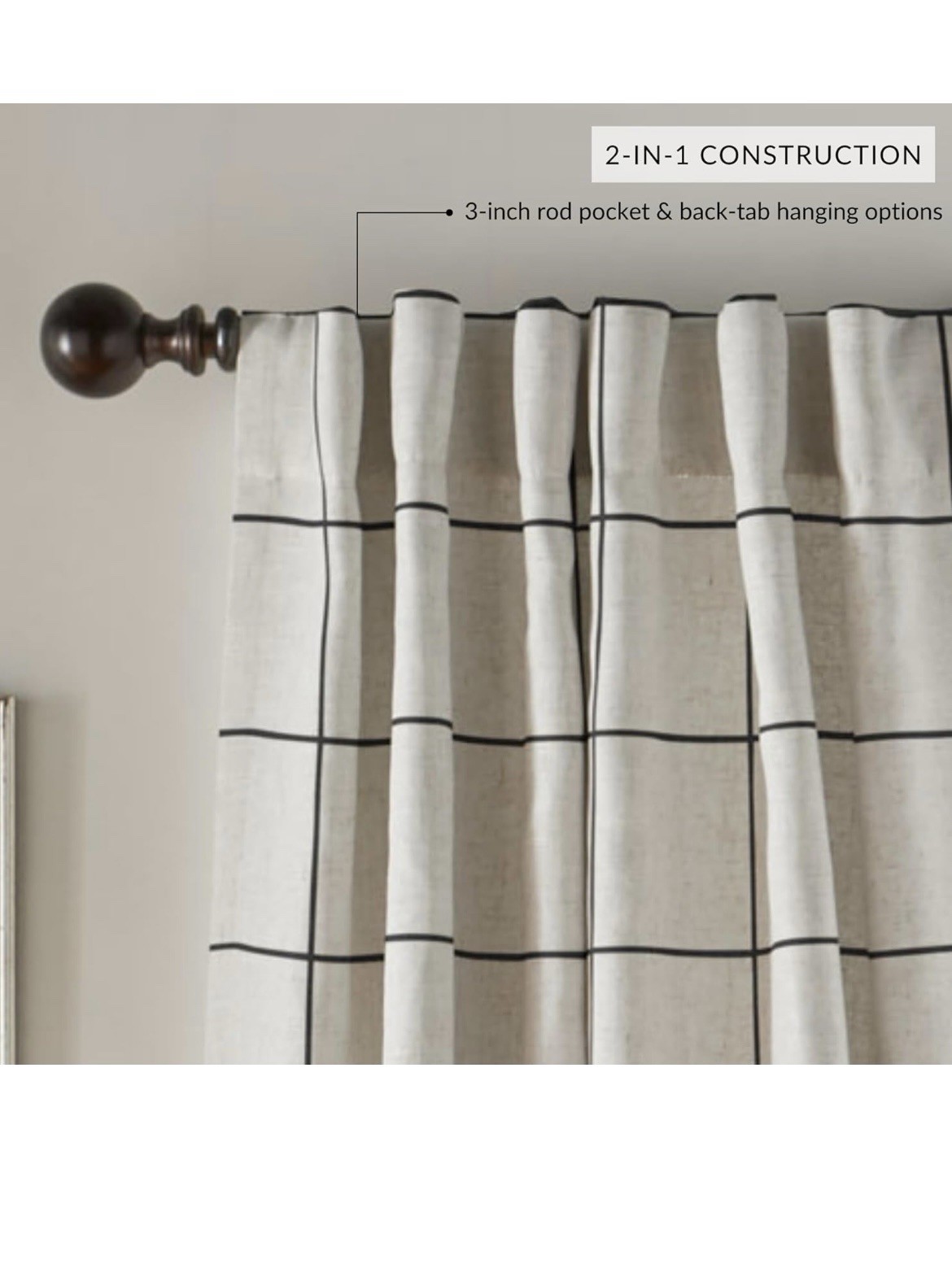 Brighton Windowpane Plaid Blackout Window Curtain 2 panels