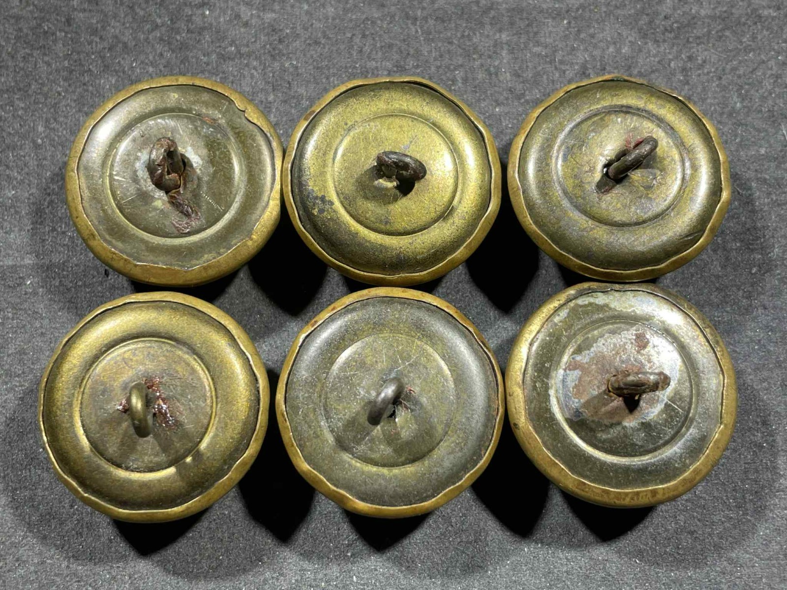 LOT x6 Civil War 1860s US Army Military General Staff Buttons Ring Backed 23 mm