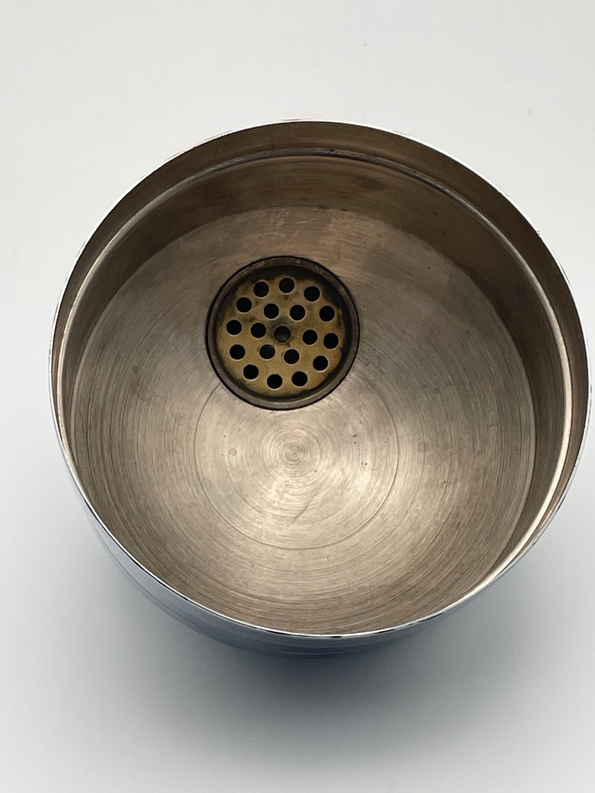 Vintage Cobalt Blue Thick Glass Cocktail Shaker 11" Tall Art Deco MCM FABULOUS!