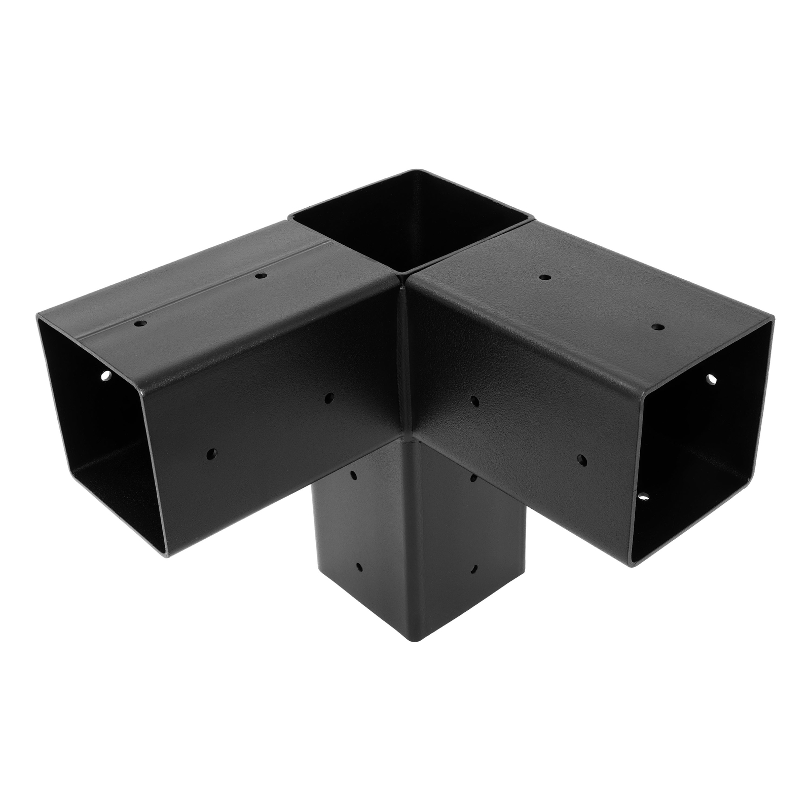 8PCS Black Powder Coated Pergola Brackets Kit 3-Way Right Angle Corner Bracket