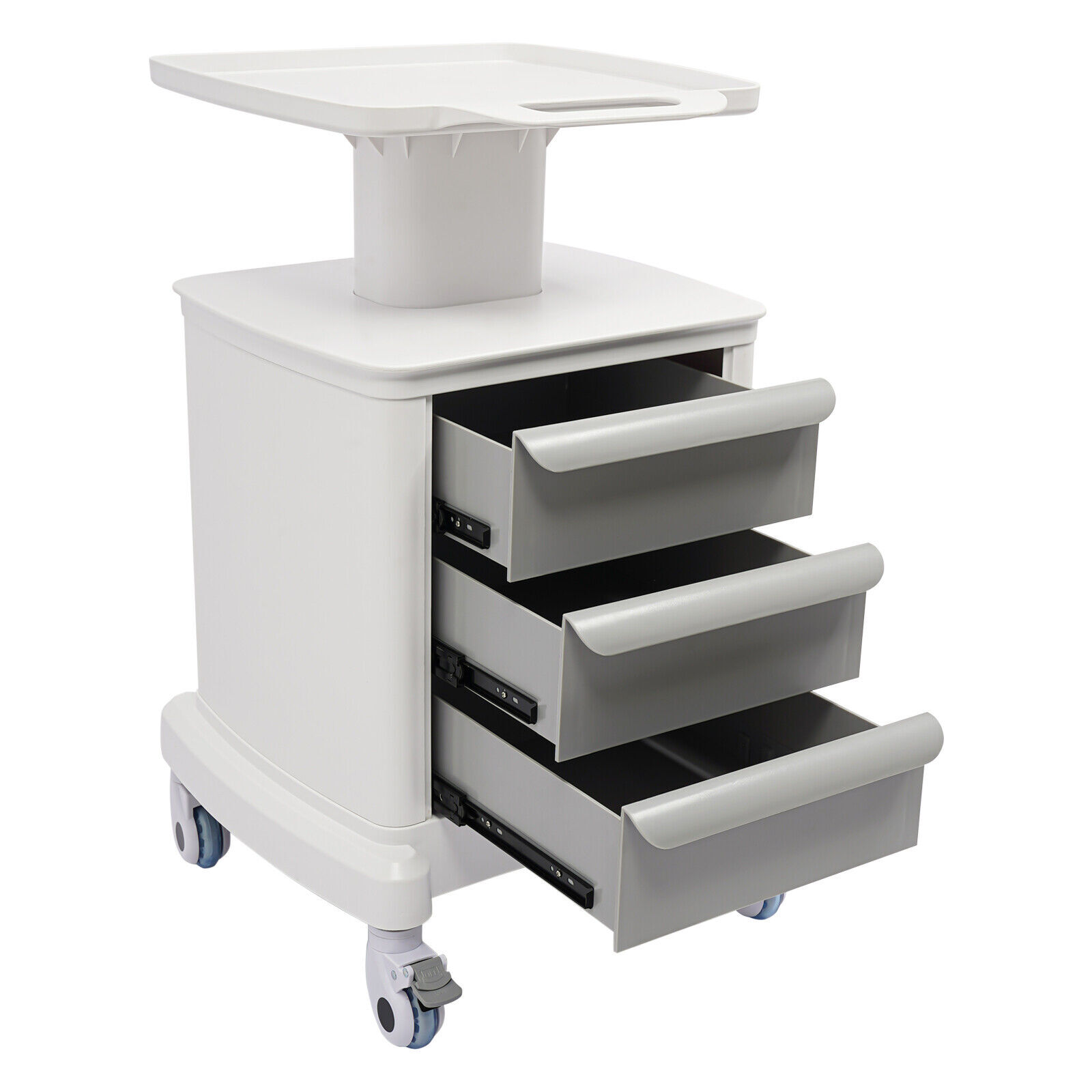 Dental Medical Mobile Cart Instrument Trolley 3 Drawers with Power Socket