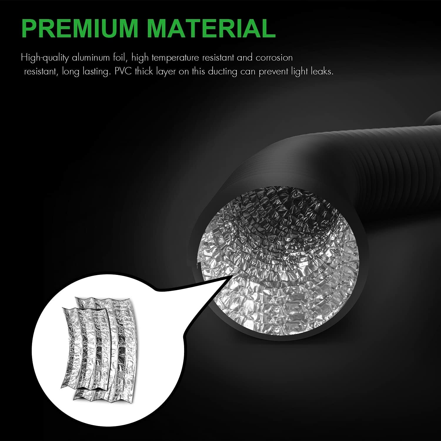 iPower Flexible 3/4/6/8 inch Aluminum Ducting Dryer Vent Hose for HVAC Exhaust