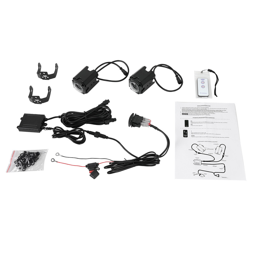 Laser RGB LED Whip Lights Whipless Antenna Remote For ATV UTV Can Am Polaris RZR