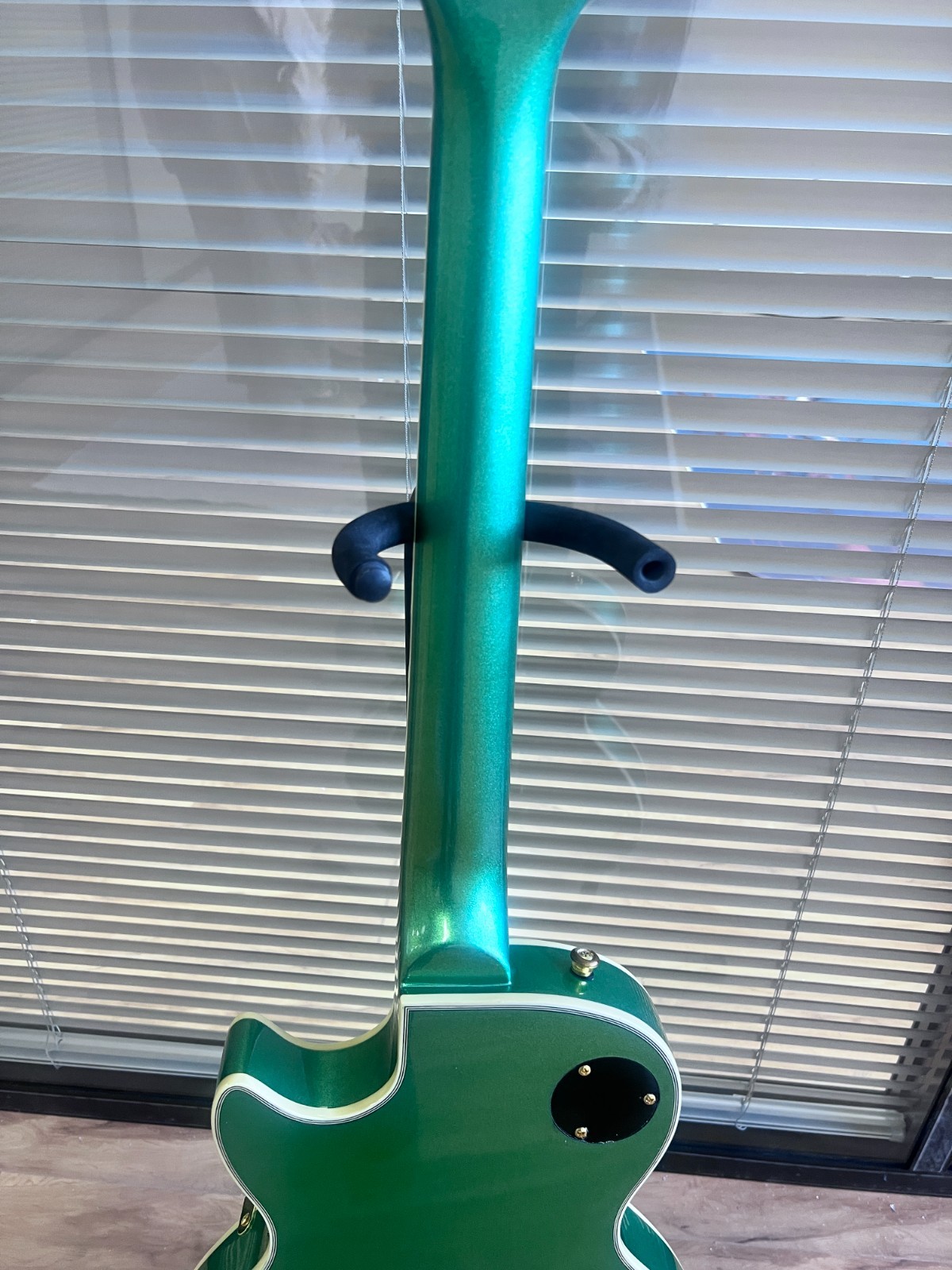 LP Custom Green Sparkle Electric Guitar Gold Hardware Fixed Bridge Ship US