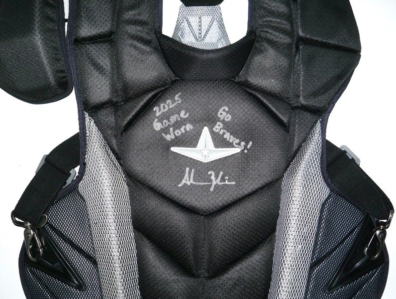 ADAM ZEBROWSKI 2025 COLUMBUS CLINGSTONES GAME WORN ALL-STAR MVP CHEST PROTECTOR