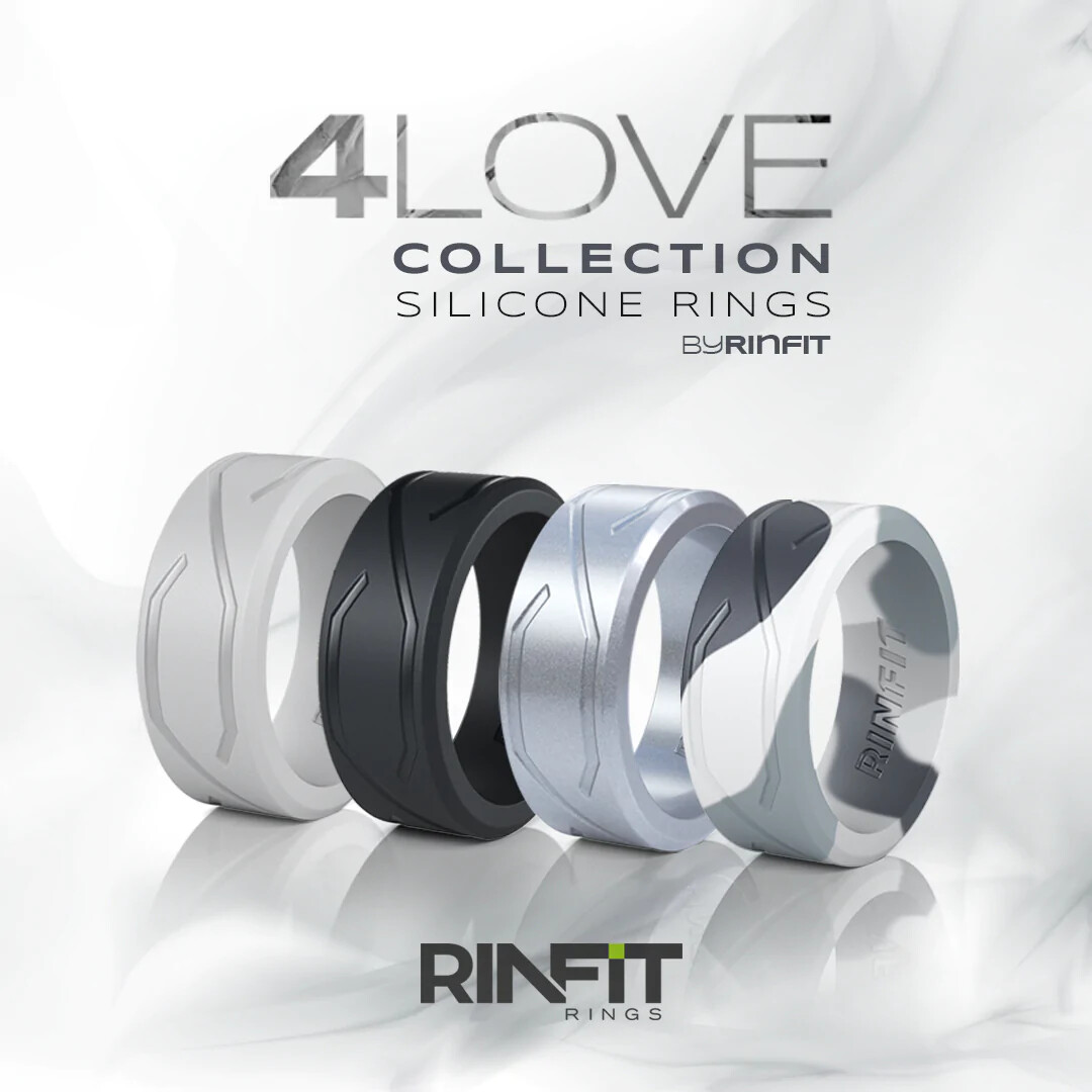 Silicone Rings for Men by RINFIT. 4Love Style. Soft & Comfortable Wedding Band
