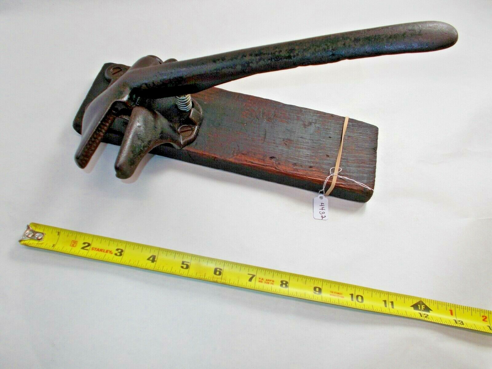 Vintage Nut Cracker, Opens to 15/16", Metal Handle and Jaws with Wooden Base