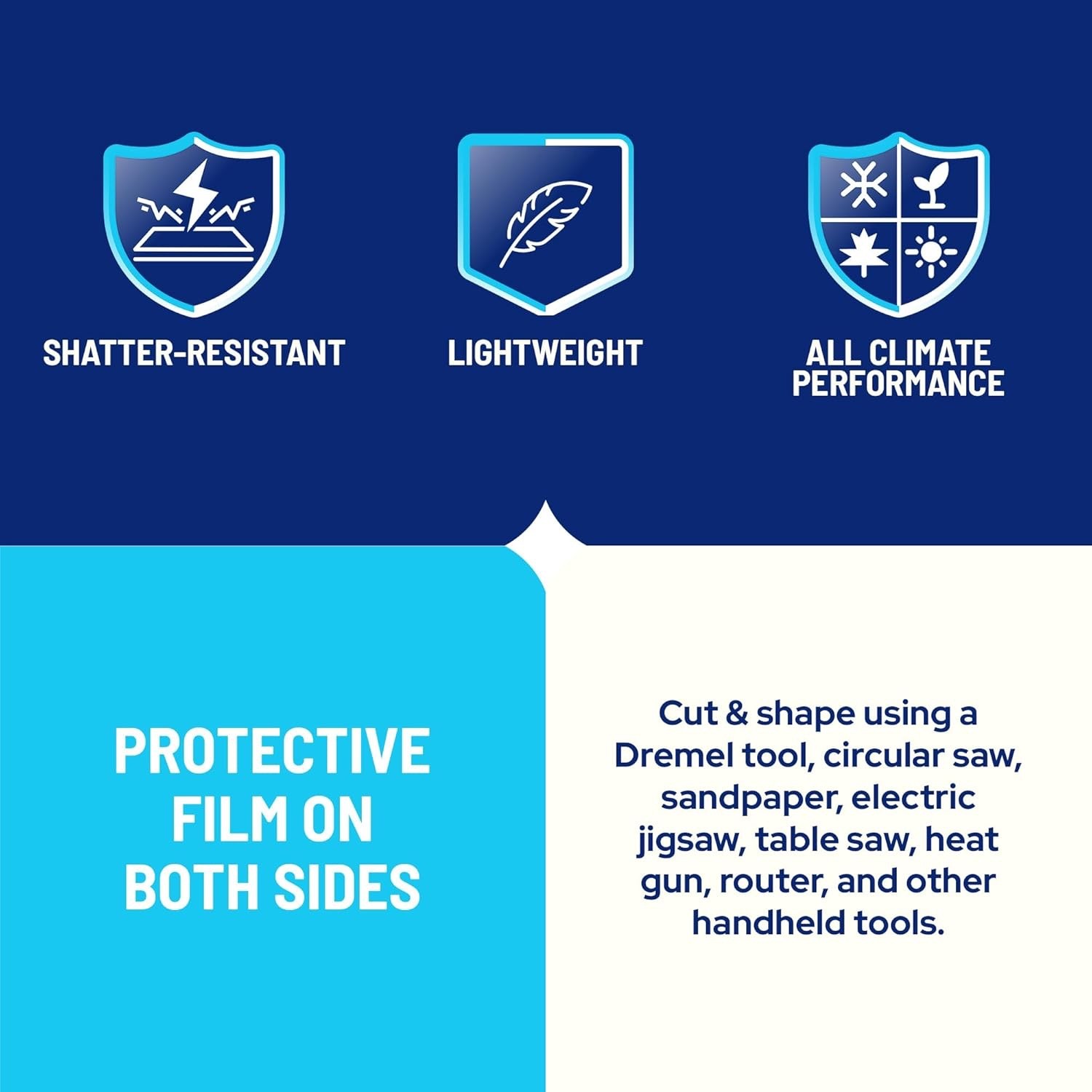 KastLite Clear Polycarbonate Sheet - 1/16" Thick Cut to Size Hard Plastic Sheets