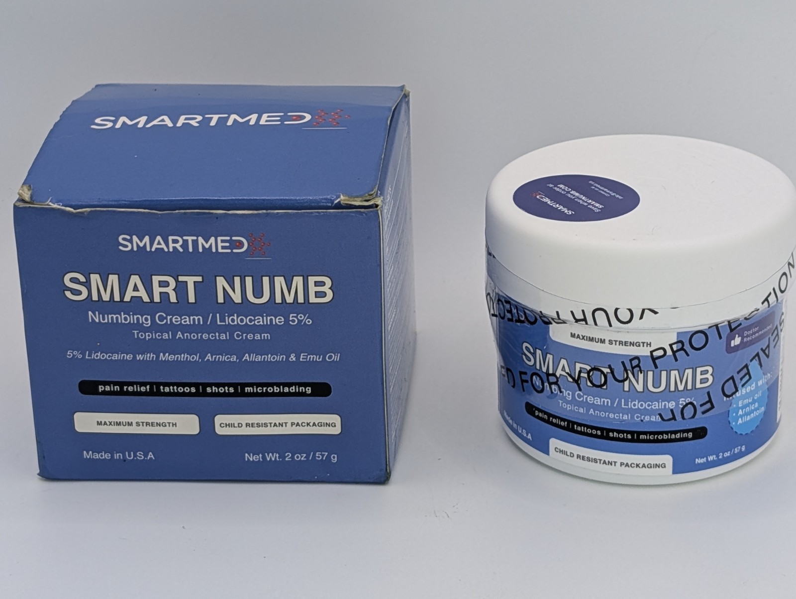 Numbing Cream Piercing Injections Waxing 2 Oz smart numb B67