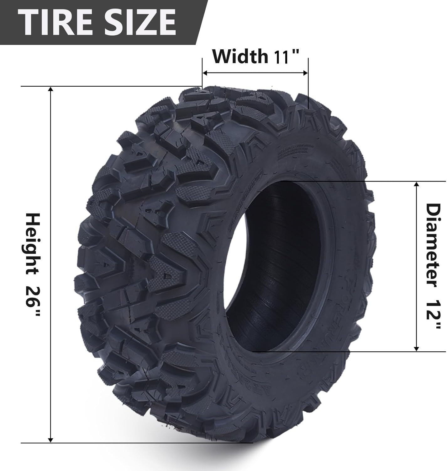 4PCS 26x11-12 26x9-12 Front Rear ATV Tires 26x11x12 26x9x12 6PR Mud ATV UTV Tire