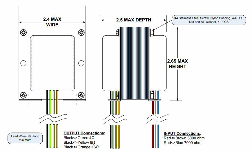 OT10SE-VC87 Single Ended Output Transformer 12VA 5K,7Kohm:4/8/16 60mA