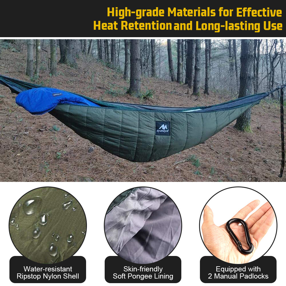 2 Person Outdoor Ultralight Camping Hammock Under Quilt Thermal Blanket Winter