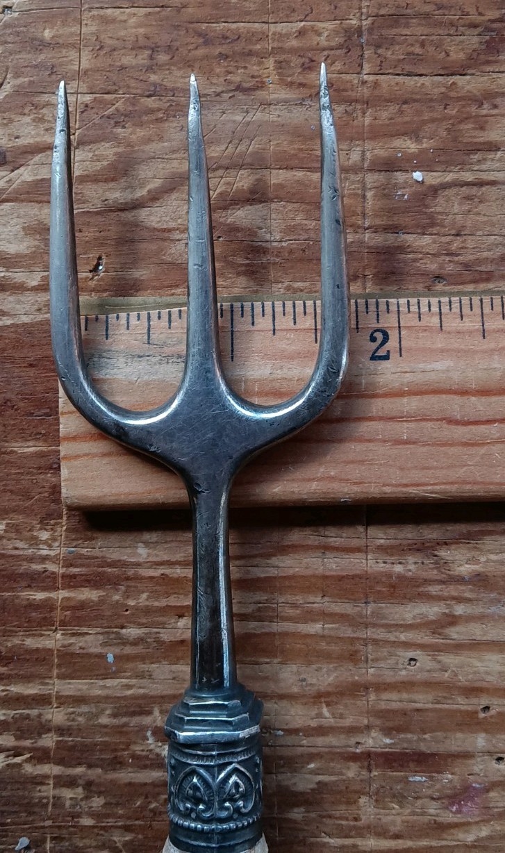 Antique Sterling & Stag Horn English Georgian Era 1798 Bread Fork Solid Beauty