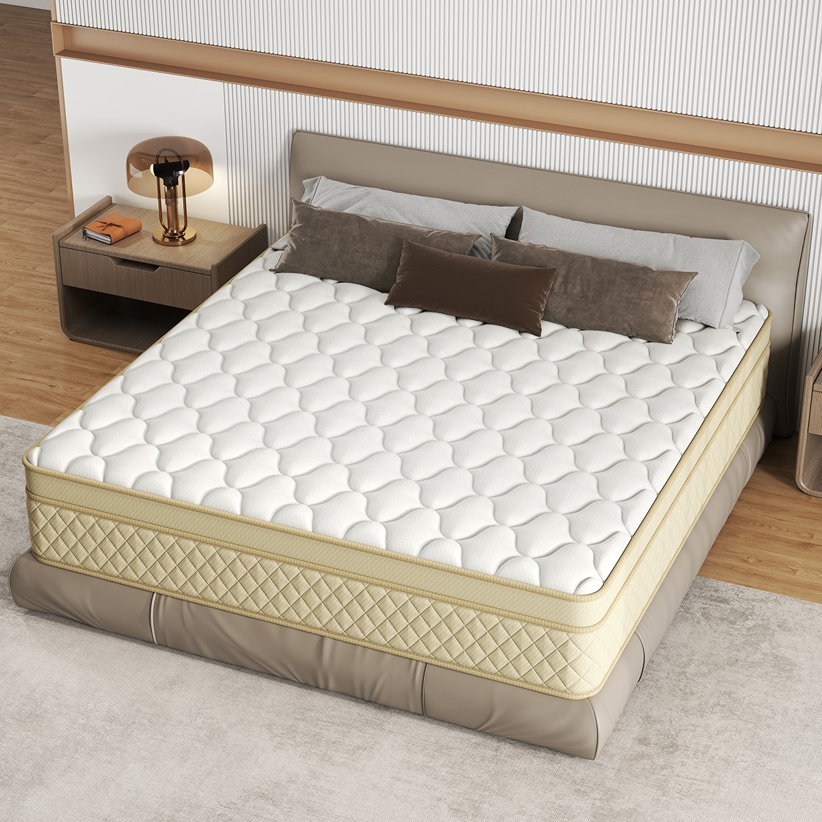 12" 14" Hybrid Mattress Gel Memory Foam Springs Twin Full Queen King In A Box