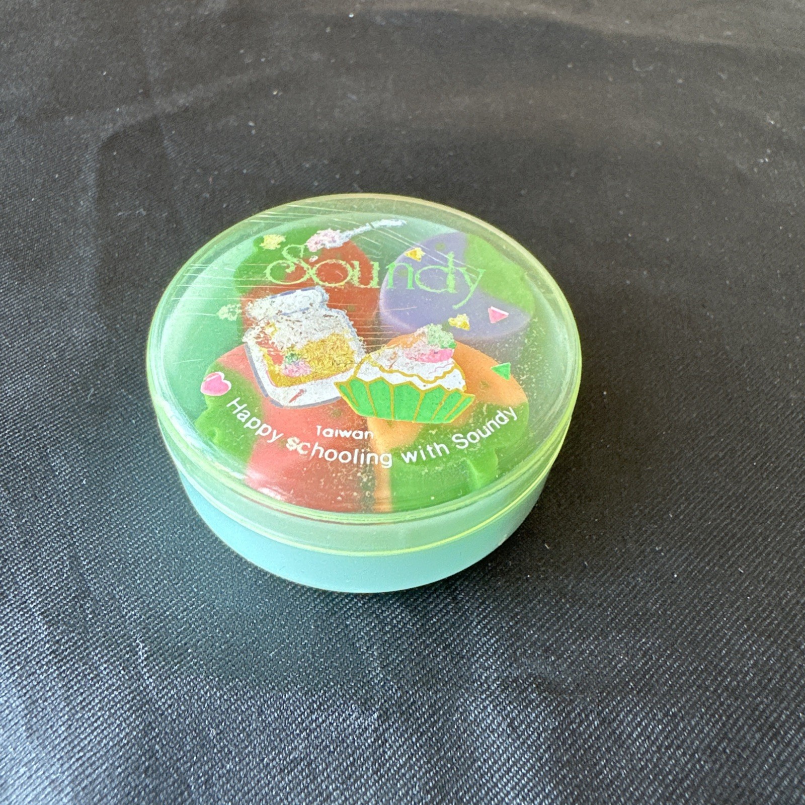 Vintage 80s Strawberry Erasers Set of 4 in Original Container Soundy Taiwan