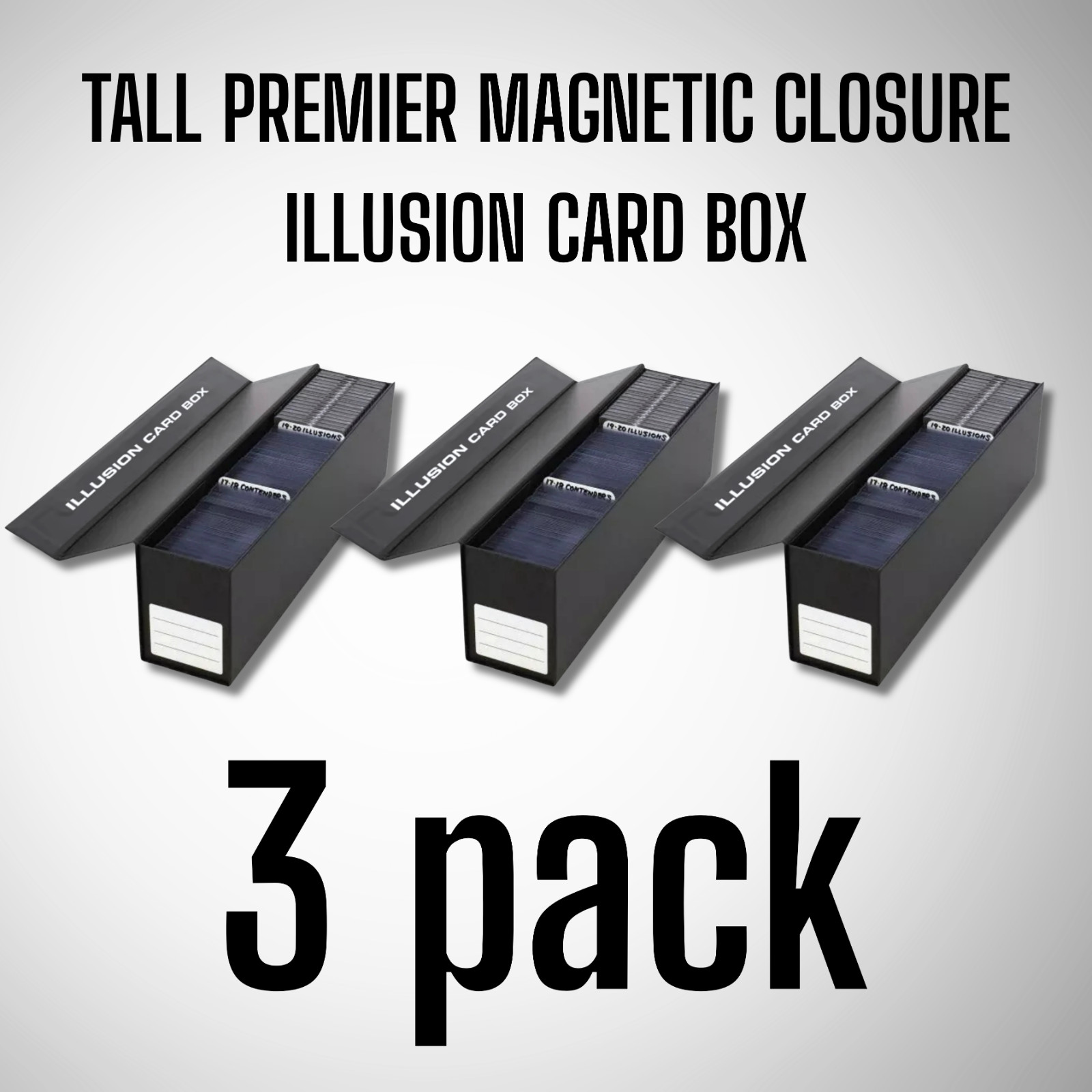 Trading Card Storage Boxes - Fits Magnetic Closure & Top loaders, Pack of 3