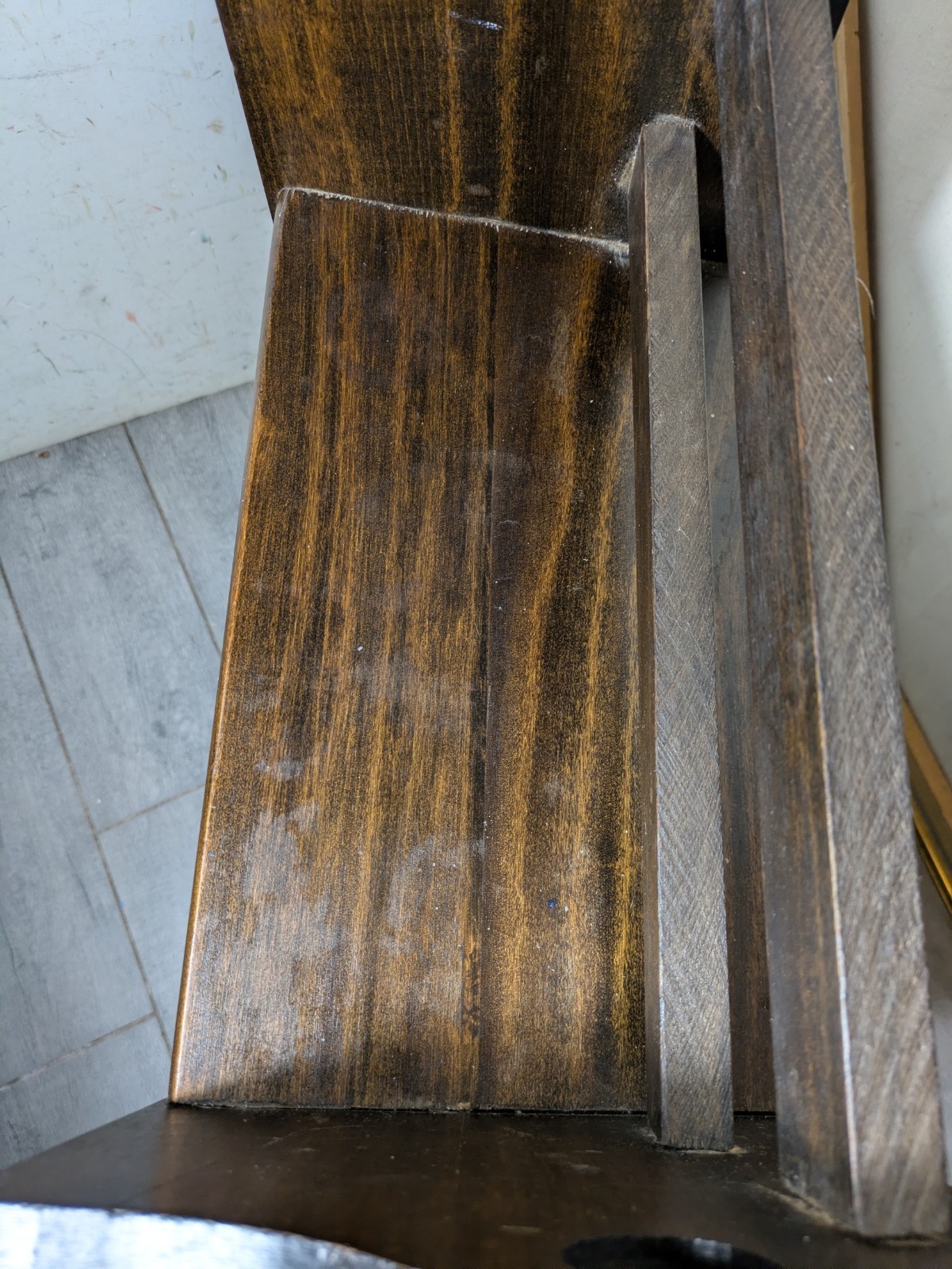 Vintage Mission Arts & Crafts Small Wood Bookcase Bookshelf 2-Tier Stand R87