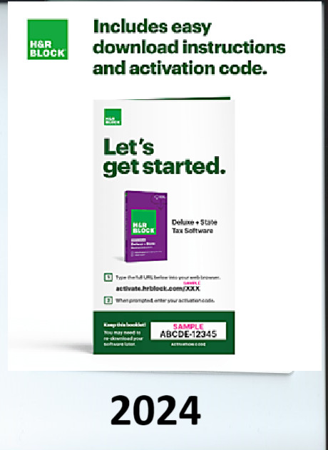 H&R Block Tax Software Deluxe & State fed Efile 2024 (PC/Mac by EMAlL)